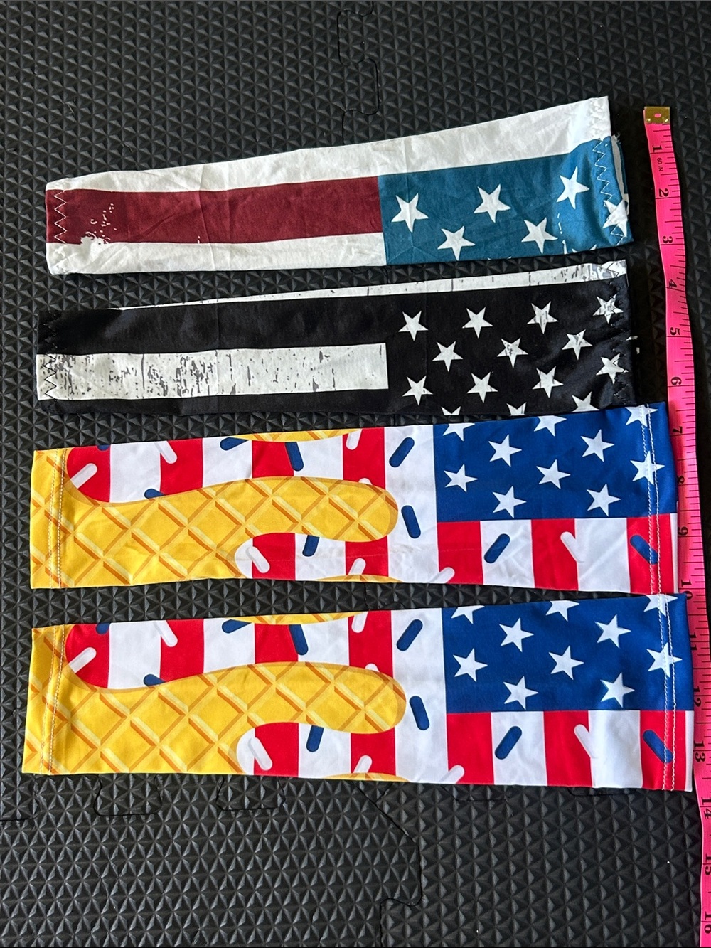 Patriotic USA American Flag Ice cream Drip Arm Sleeves Set of 4